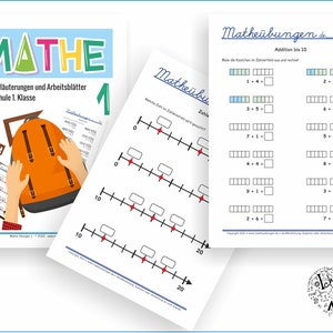 Mathe-Arbeitsblätter und Übungen mit Lösungen für Mathe in der 1. Klasse der Grundschule zum Herunterladen und Ausdrucken als PDF