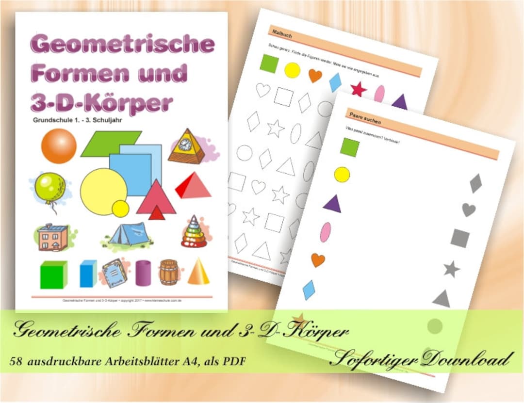 Geometrische Formen und 3-D-Körper - Grundschule 1.- 3. Schuljahr