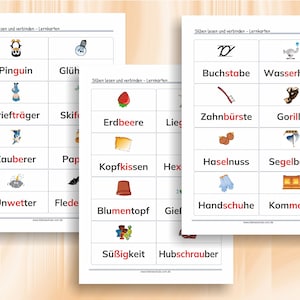 Silben lesen und verbinden Bild und Wortkarten zum Erstlesen 57 ausdruckbare Seiten A4 / 200200 Kärtchen, als PDF Bild 5