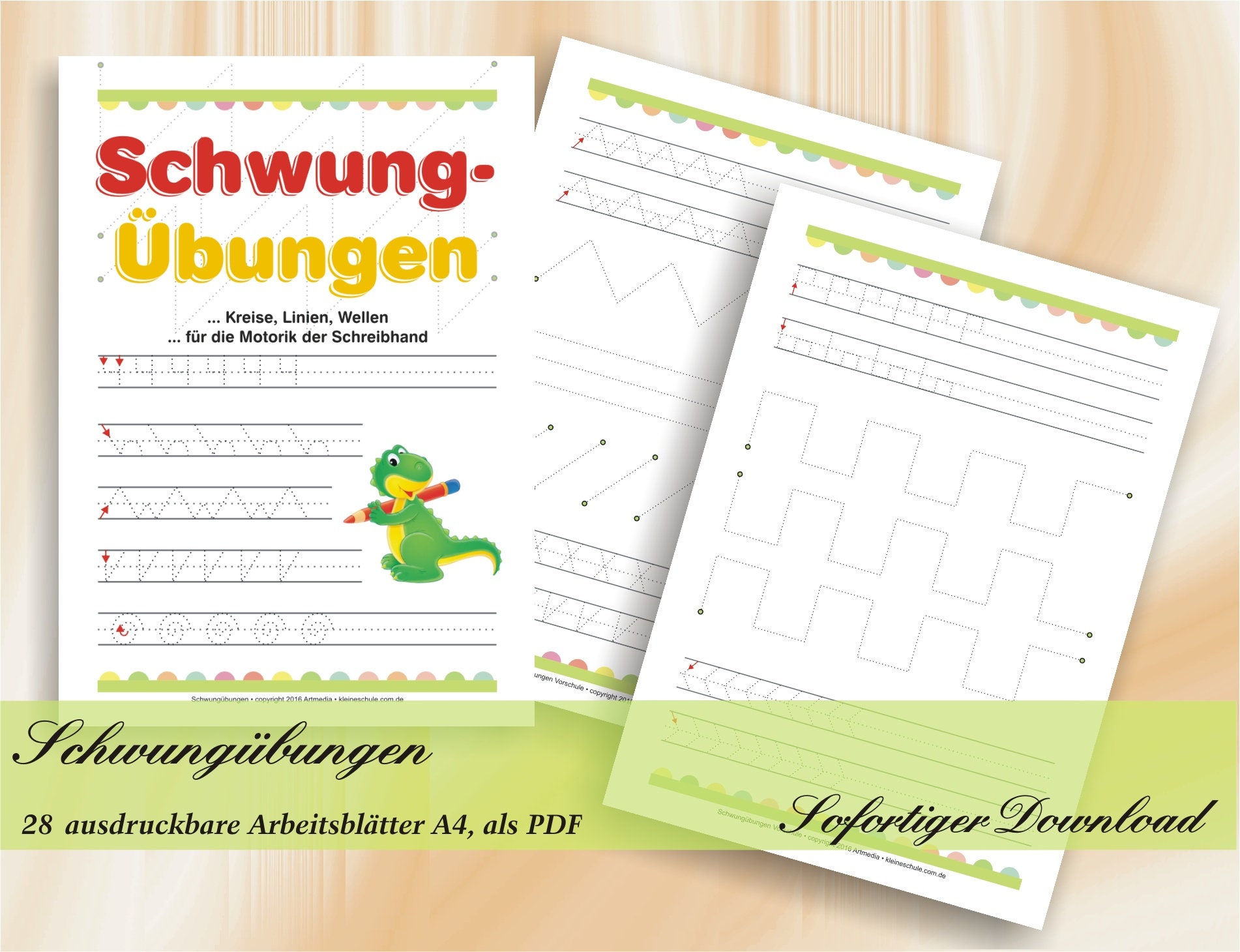 Übungsblätter Kindergarten
 Schwungübungen Grafomotorische Übungsblätter für Kindergarten und