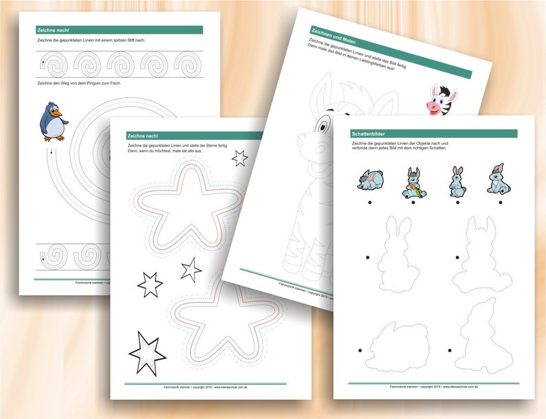 Grafomotorik trainieren Übungen zur Stärkung der Visuo und Grafomotorik 65 ausdruckbare Arbeitsblätter A4, als PDF Bild 7