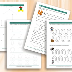 Grafomotorik trainieren Übungen zur Stärkung der Visuo und Grafomotorik 65 ausdruckbare Arbeitsblätter A4, als PDF Bild 4