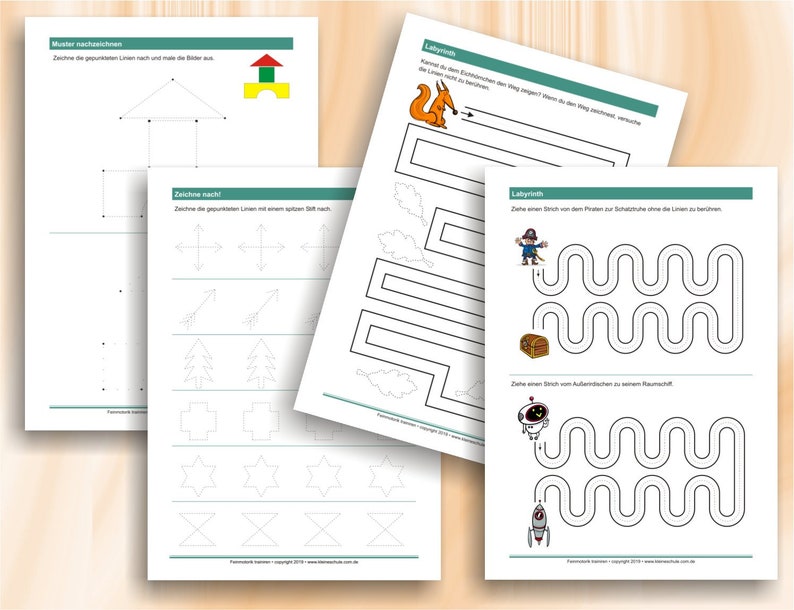 Grafomotorik trainieren Übungen zur Stärkung der Visuo und Grafomotorik 65 ausdruckbare Arbeitsblätter A4, als PDF Bild 4