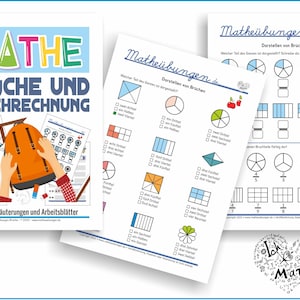 Mathe-Arbeitsblätter "Brüche und Brüchrechnung" als PDF zum Ausdrucken