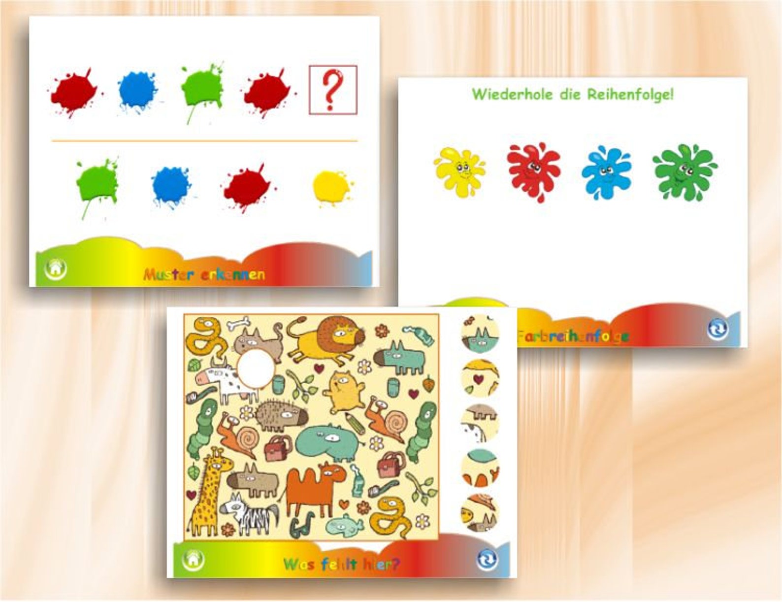 Farben lernen PC-Spiel Lern und Übungssoftware für interaktives Lernen