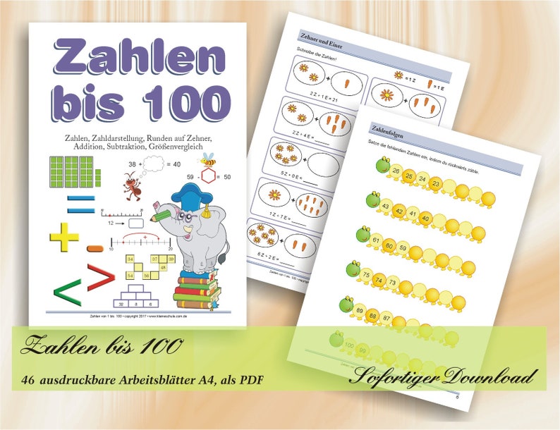 Zahlen bis 100  Kopiervorlagen mit Lösungen  46 ausdruckbare image 1