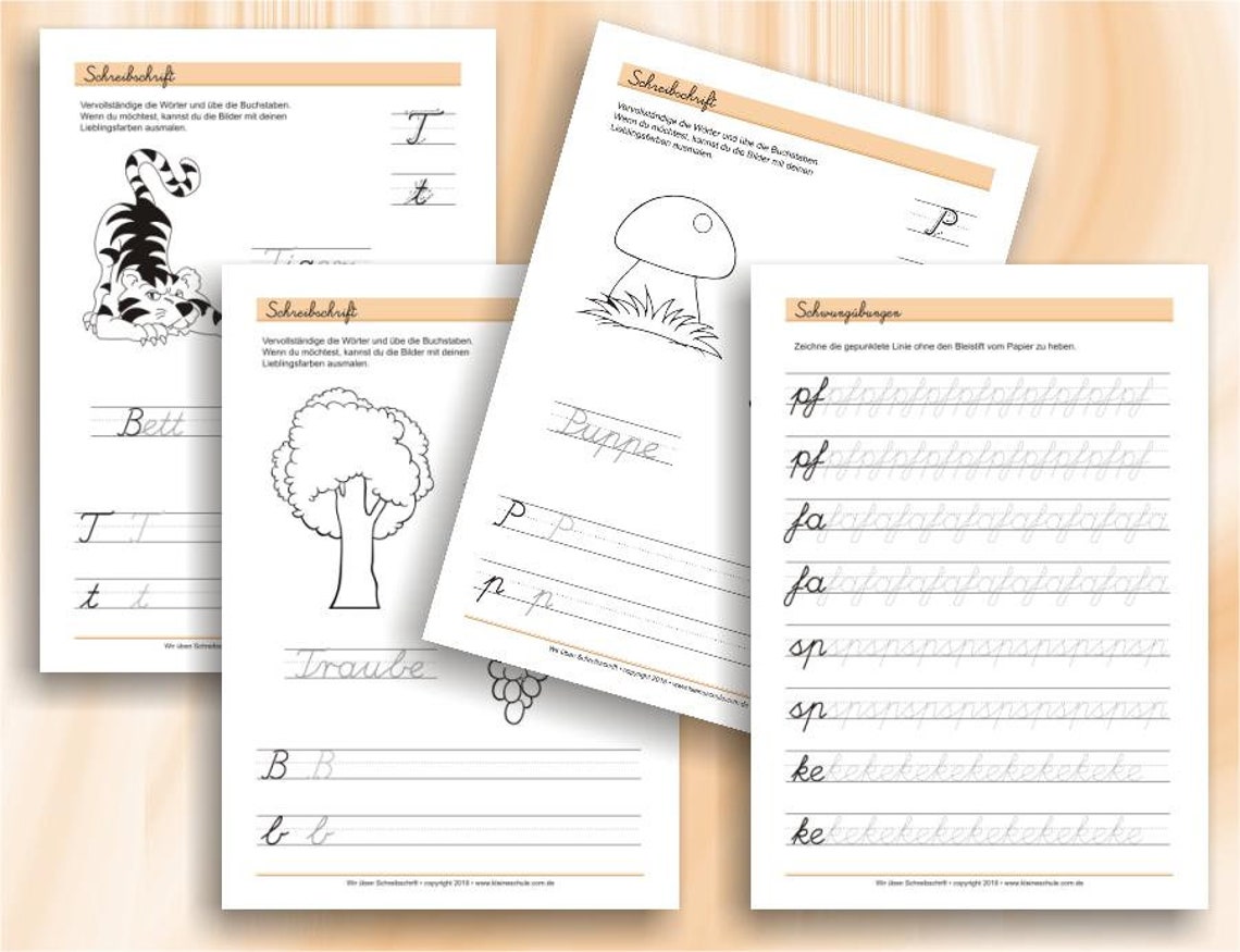 Schreibschrift Übungsblätter
 Übungsblätter zum Schreiben in Schreibschrift für 1 2 Klasse
