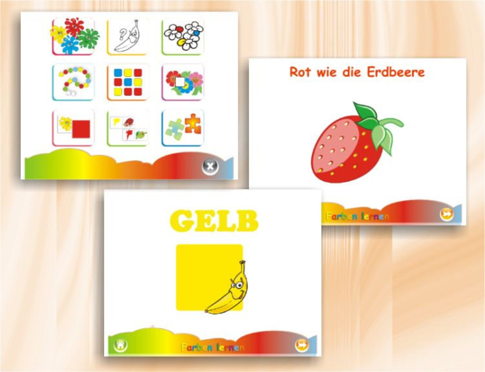 Farben lernen PC-Spiel Lern und Übungssoftware für interaktives Lernen