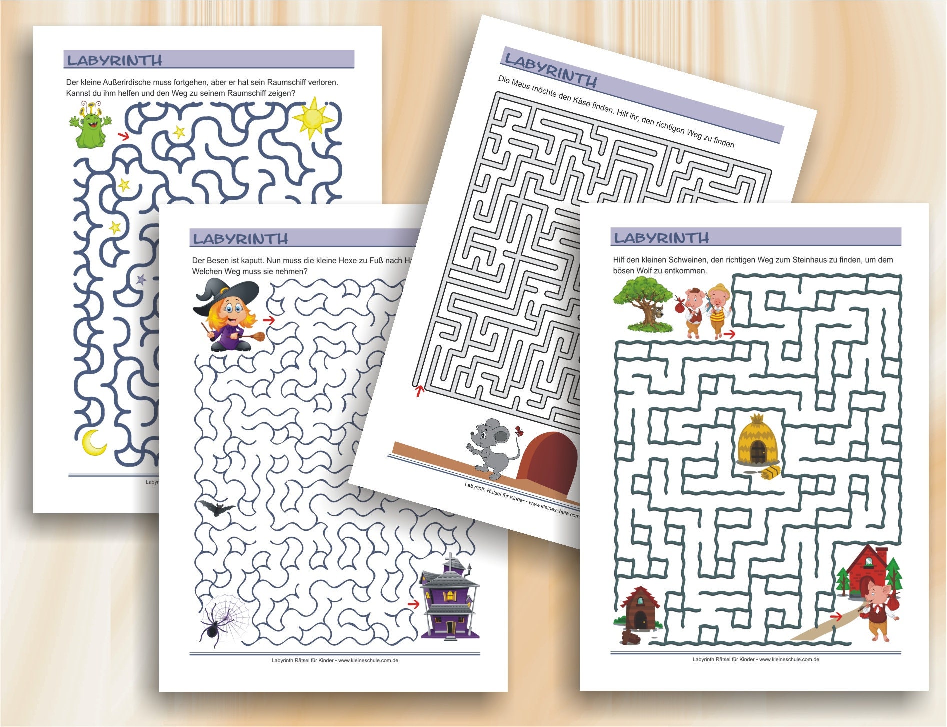 Labyrinth Rätsel | Spannende Labyrinthe für Kinder ab 6 Jahren mit
