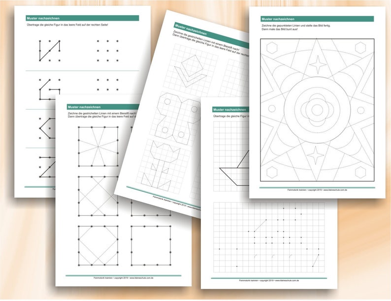 Grafomotorik trainieren Übungen zur Stärkung der Visuo und Grafomotorik 65 ausdruckbare Arbeitsblätter A4, als PDF Bild 8