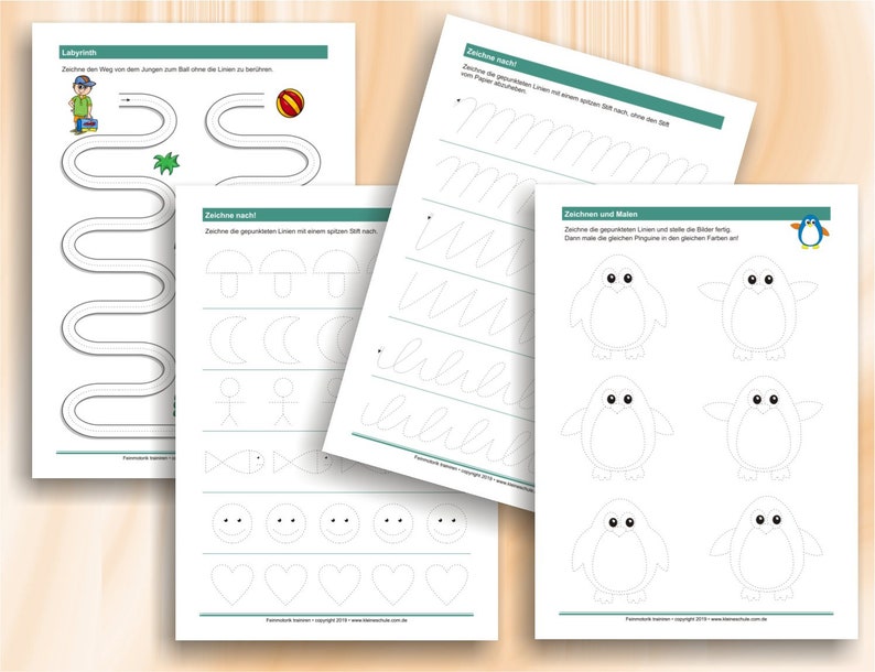Grafomotorik trainieren Übungen zur Stärkung der Visuo und Grafomotorik 65 ausdruckbare Arbeitsblätter A4, als PDF Bild 6