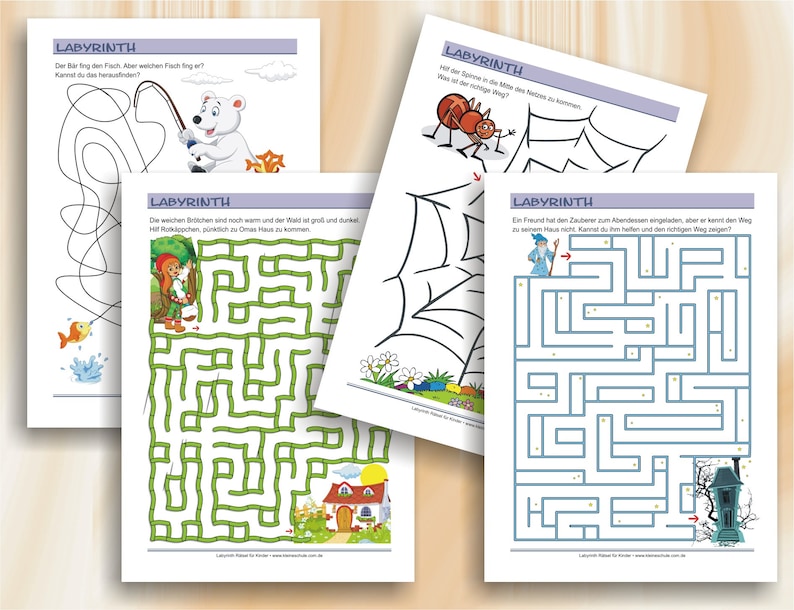 Labyrinth Rätsel | Spannende Labyrinthe für Kinder ab 6 Jahren mit