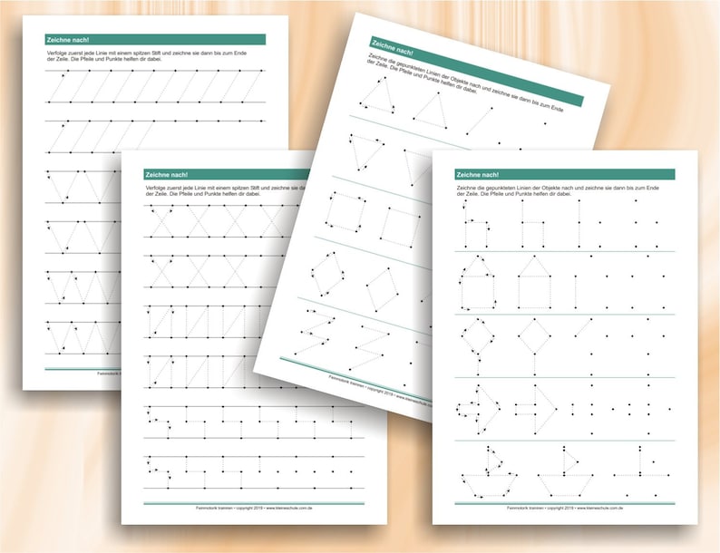 Grafomotorik trainieren Übungen zur Stärkung der Visuo und Grafomotorik 65 ausdruckbare Arbeitsblätter A4, als PDF Bild 2