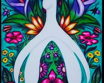 It's My Pleasure... is a colorful and whimsical painting of the anatomical shape of a Clitoris. (Free shipping USA only)
