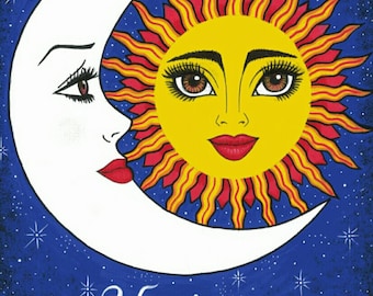 We rise by lifting others. Sun and moon. Inspirational Quote. (USA shipping only)