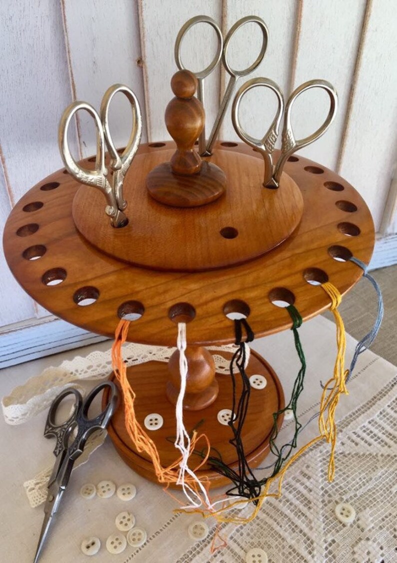 Wood threads and scissor keeper/holder Etsy