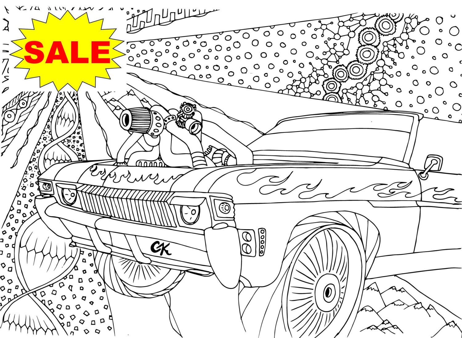 SALE 55% 26pcs Coloring Pages Super Charger Cars Instant | Etsy