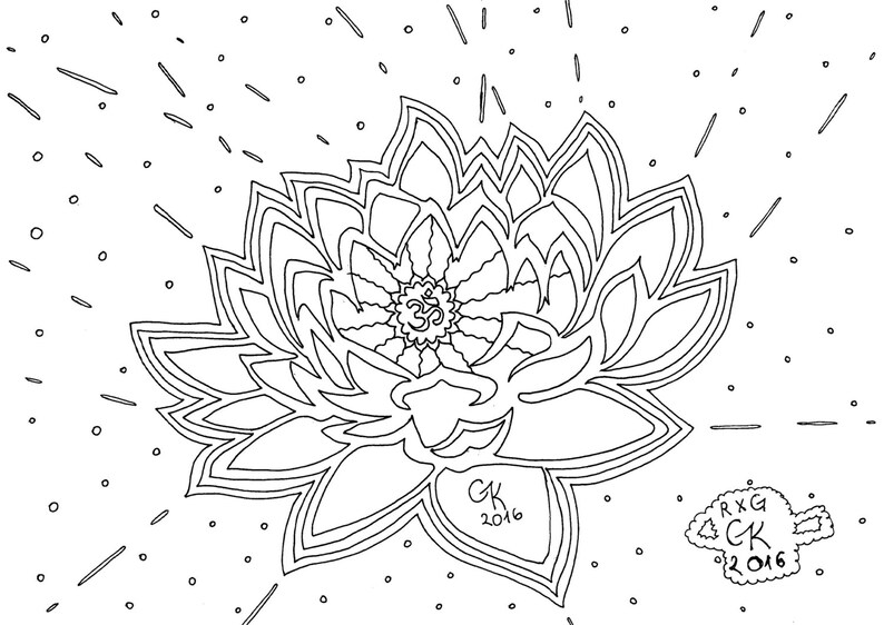 Kleurplaat Pagina Instant Download Spirituele Lotus Indiase Etsy
