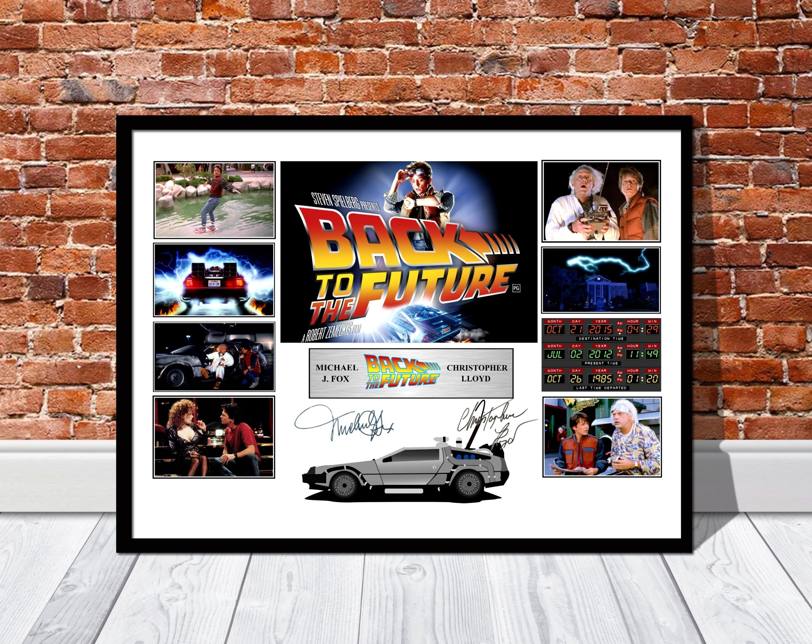 Back to the future movie film poster print signed autographed