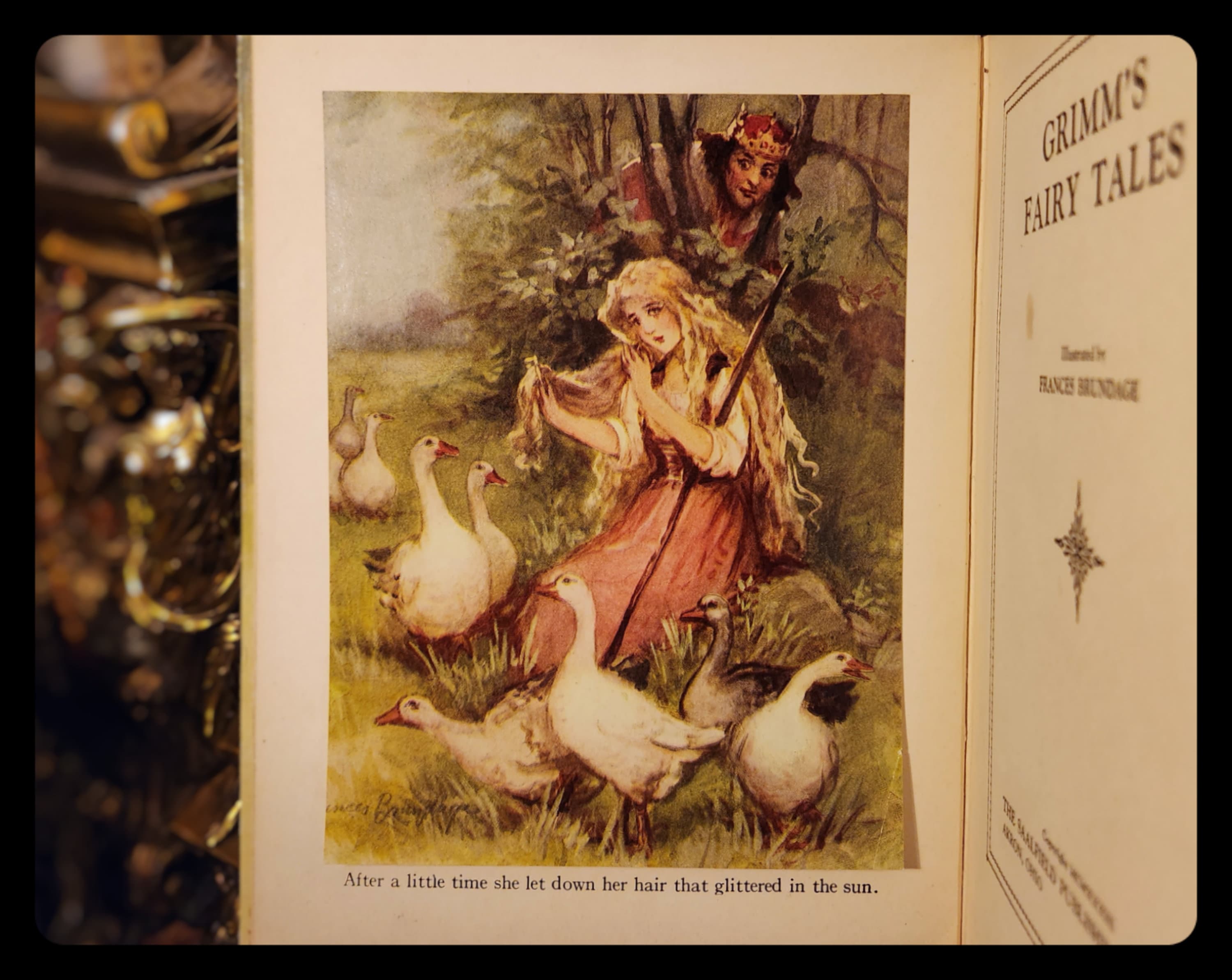 fairy tale  1933 GRIMM'S FAIRY TALES Antique Vintage German Mythology Fairies