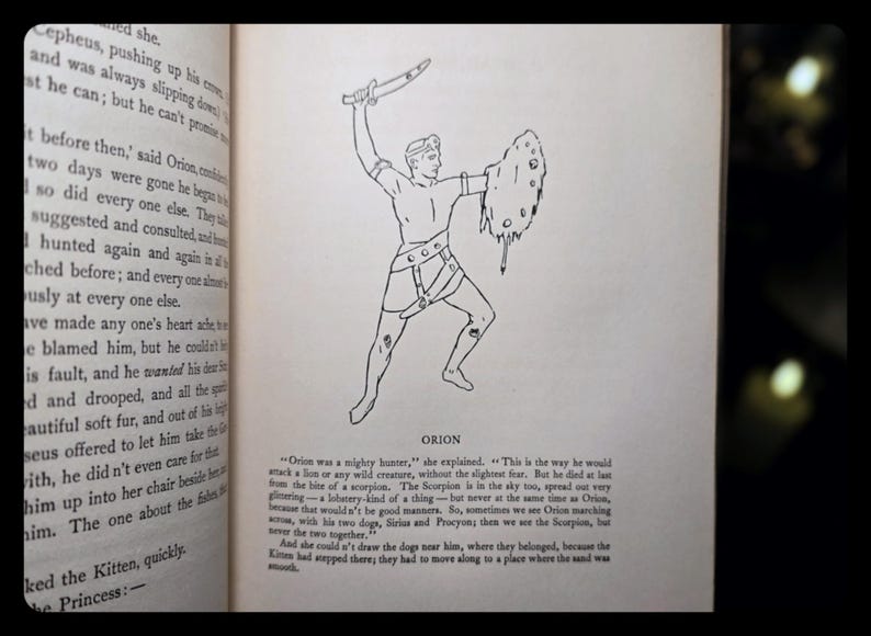 1910 Star People Fairy Tale Book Zodiac Astrology Antique Greek Mythology Book Astronomy Magic Art Artwork