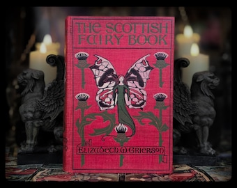 1910 SCOTTISH FAIRY BOOK Witches Mythology Magic Antique Vintage Tales Witchcraft Gift Art Irish Celtic Fairy Tales Art Scotland Ireland