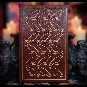 Livre EDGAR ALLAN POE The Raven couverture « Excellent état » cuir estampé or 22 carats Edgar Allen Poe livre Poe vintage livre poèmes poésie cadeau