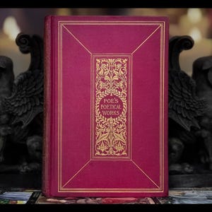 1892 EDGAR ALLAN POE Książka Kruk 1. wydanie Tak więc „Bardzo rzadkie” Antyczne, zabytkowe pierwsze wydanie Edgar Allen Poe Lenore Art Dzieło sztuki Prezent Pierwsze