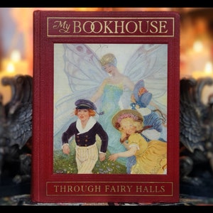 1928 THROUGH FAIRY HALLS Grimm&#39;s Fairy Tales Sleeping Beauty Witches Hansel and Grethel Fairies Mythology Folklore Artwork Gift Book