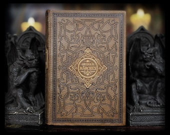 1890 Signed Grimm's Fairy Tales Book in German Antique Mythology Brothers Grimms Marchen