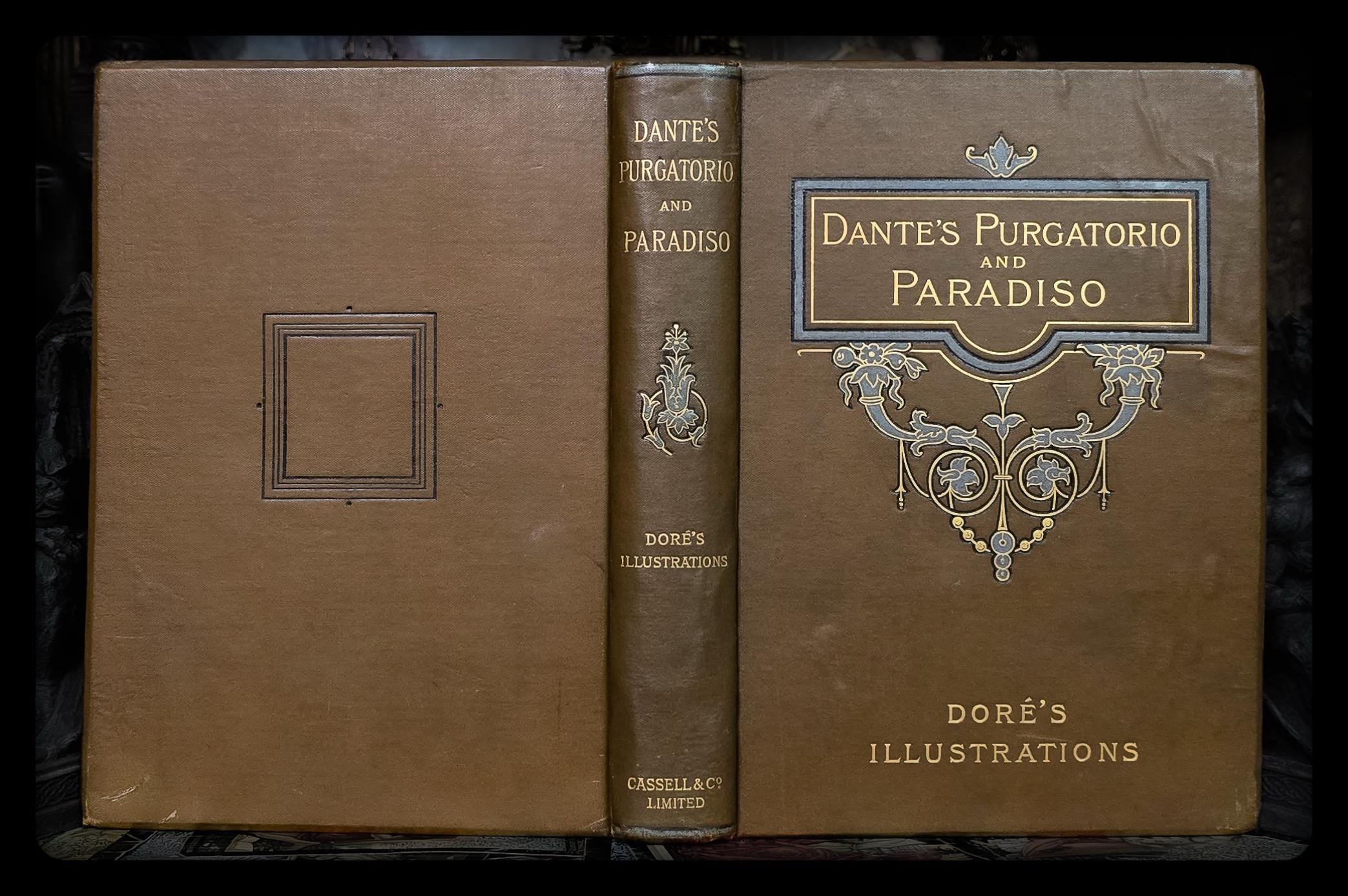 1893 Dante's Purgatory Book: Gustave Dore Illustrations, Antique