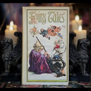1918 FAIRY TALE Book Grimm&#39;s Cinderella Red Riding Hood Snow White Antique Vintage Alice in Wonderland Collectors Fairy Tales Fairies Gift