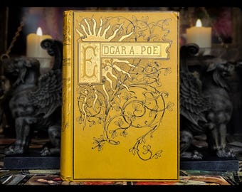 1882 EDGAR ALLAN POE Book The Raven Poetical Works Antique Poetry Poems Book Edgar Allen Poe The Bells Lenore Victorian Art Artwork Gift