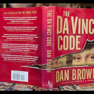 The Da Vinci Code SIGNED 1st Print Year Dan Brown Holy Grail Mona Lisa Last Supper Book Angels Demons Inferno Lost Symbol Author Art Gift