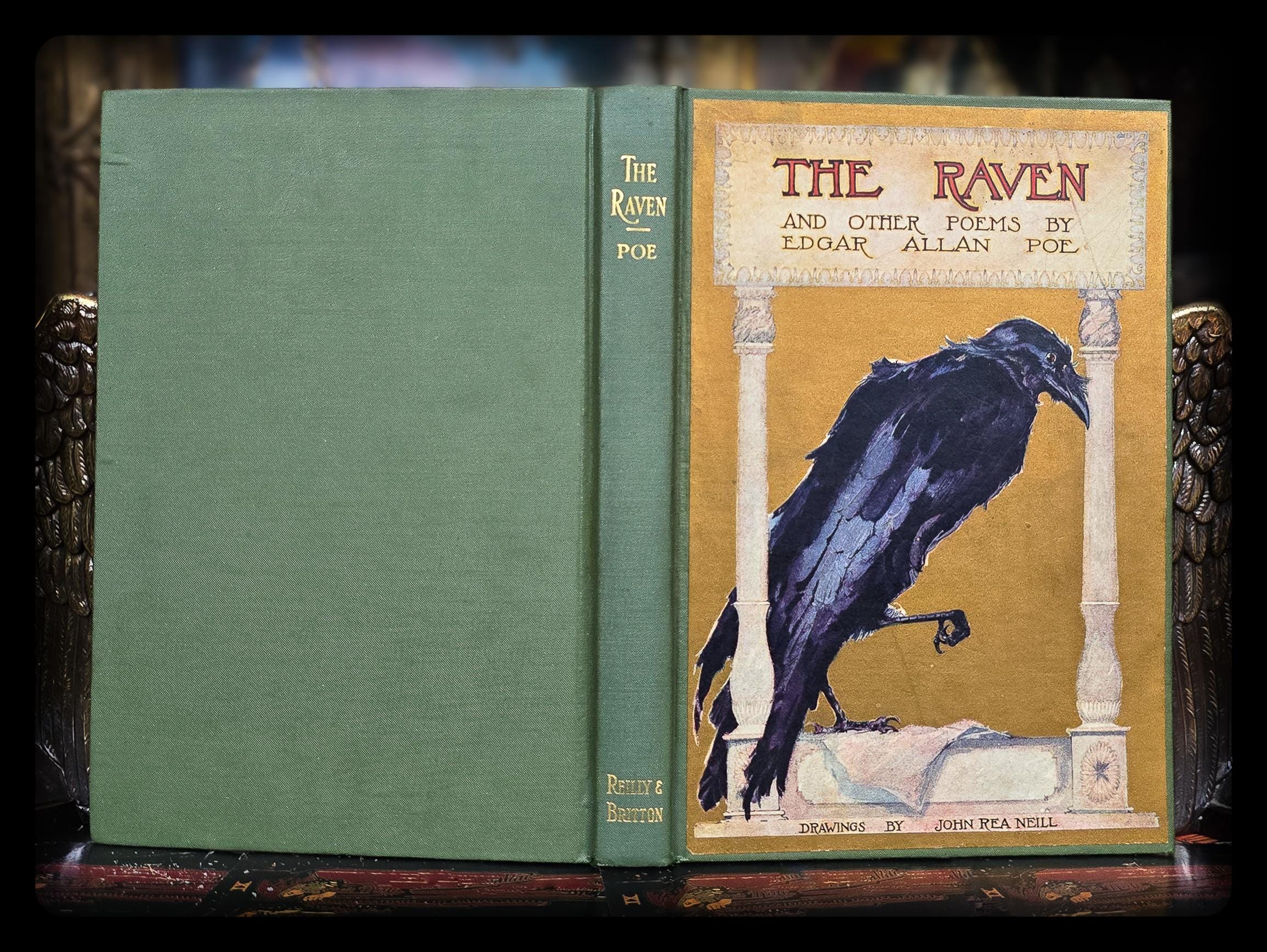 1910 Edgar Allan Poe the Raven First Edition Illustrated by John Rea ...