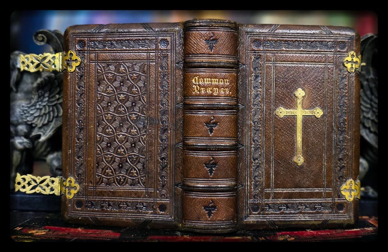 1849 Holy Prayer Book Old New Testament Spiritual Antique Catholic Christian Book Psalms