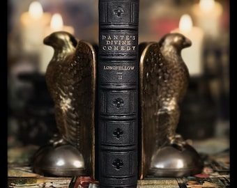 1882 Dante's Purgatory: Antique Leather-Bound Divine Comedy
