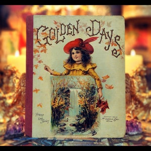 1905 GOLDEN DAYS Fairy Tale Book Antique Victorian Era Old Edwardian Fairy Tales Art Happy Days Series
