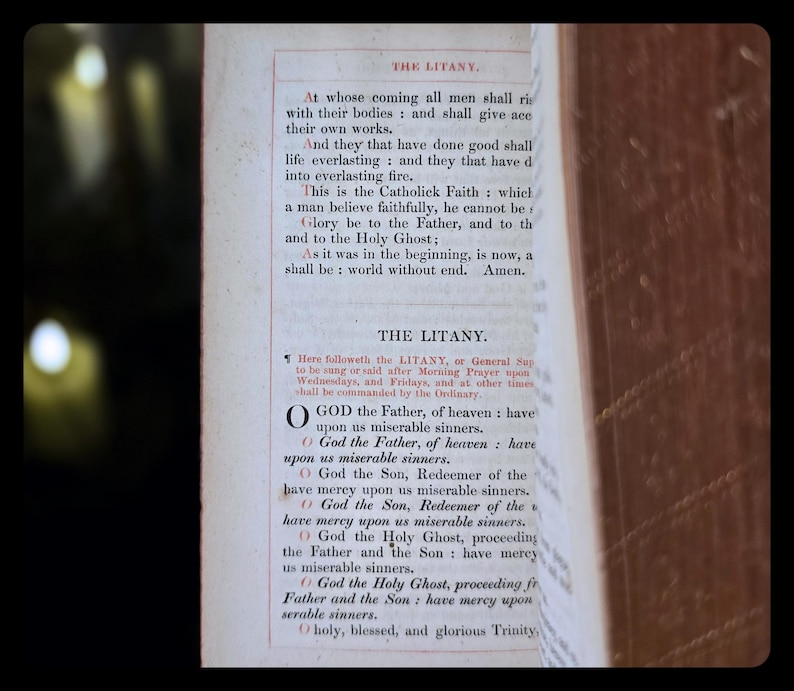 1849 Holy Prayer Book Old New Testament Spiritual Antique Catholic Christian Book Psalms