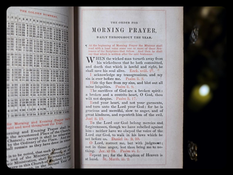1849 Holy Prayer Book Old New Testament Spiritual Antique Catholic Christian Book Psalms