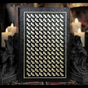 FRANKENSTEIN Book Full Leather 22K Gold Accents Gothic Horror Book Vintage Collectors Edition Dark Dracula Gift Collectors Mary Shelley