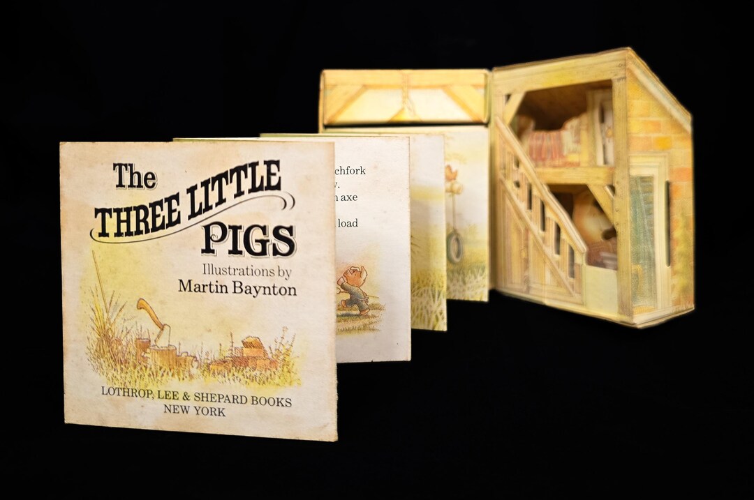 POP-UP BOOK the Three Little Pigs Vintage Fairytale Art Artwork Fairy ...