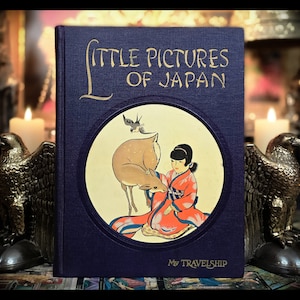 Livre de contes de fées sur la mythologie japonaise de 1925, 1ère édition, les mythes du Japon, le roi dragon, livre de fées vintage antique, cadeau de poésie, poèmes