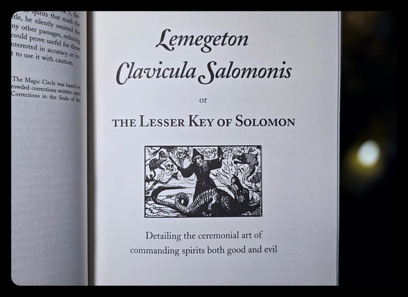 Lesser Key of Solomon Occult Grimoire, Magick Book Necromancy Witchcraft