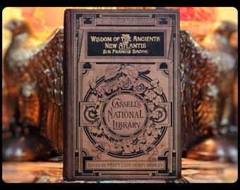 1886 NEW ATLANTIS Occult Book Mythology Prophecy Divination Medusa &quot;Very Rare&quot; Angel Angels Egypt Ghost Esoteric Lemuria Collectors