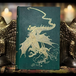 1892 The Green Fairy 1st Edition Magic Angels Andrew Lang Antique Vintage Fairy Mythology Book First  Witch Victorian Gift Art Artwork