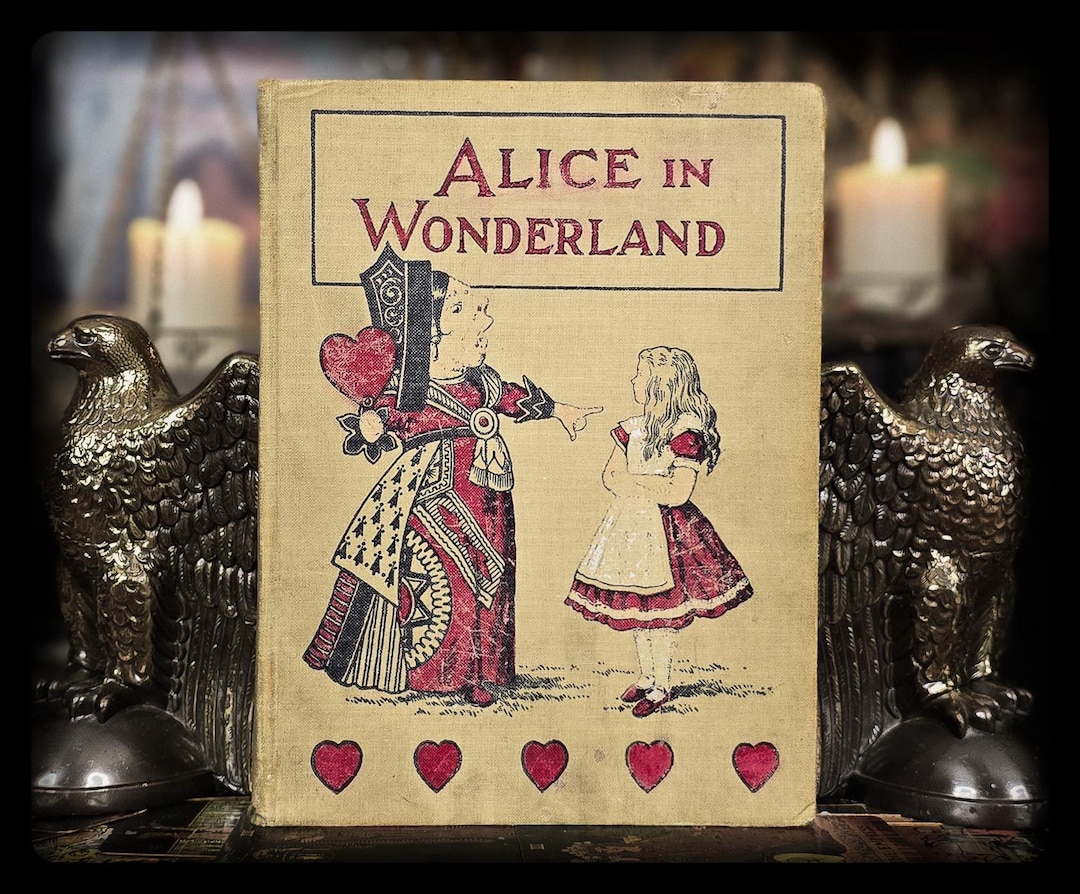 1898 Alice in Wonderland Book, Antique Fairy Tale Book, Adventures Hardcover Lewis Carroll, John ...