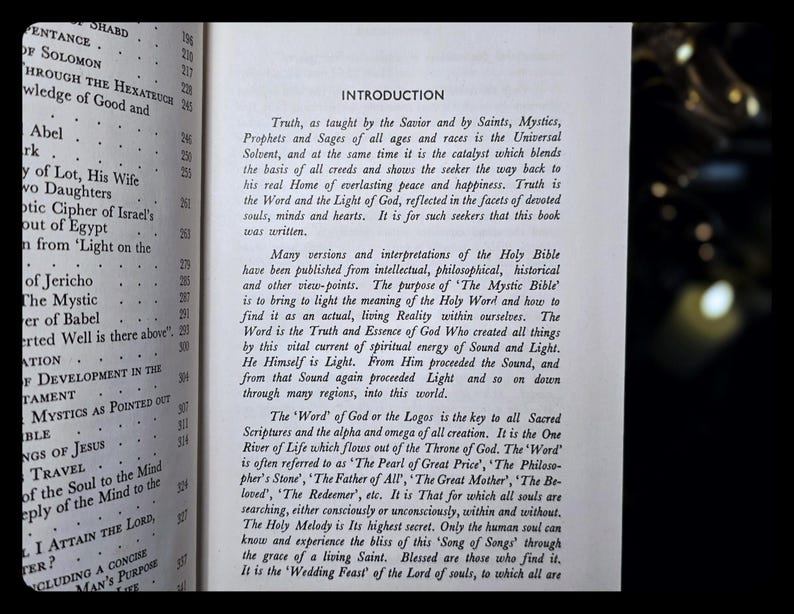 MYSTIC BIBLE Occult Metaphysical Freemasonry Kabbalah Reincarnation Atlantis Mythology Antique Vintage Esoteric Cabala Spiritual Gift