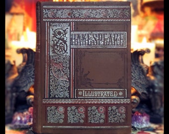 1880&#39;s SHAKESPEARE BOOK Romeo Juliet Poetical Works &quot;Scarce &quot; 960 Pages Victorian Era Poetry Merchant of Venice