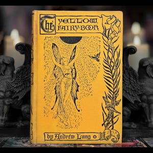 GELBES MÄRCHENBUCH Feen Hexenzauber Antik Vintage Okkultes Märchenbuch Mythologie Buch Andrew Lang Tales Kunst Kunstwerk Geschenk Langs
